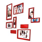 波尔卡长方形浮雕立体墙贴/DIY电视背景墙装饰-红色