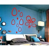 波尔卡水滴形浮雕立体墙贴/DIY电视背景墙装饰-红色